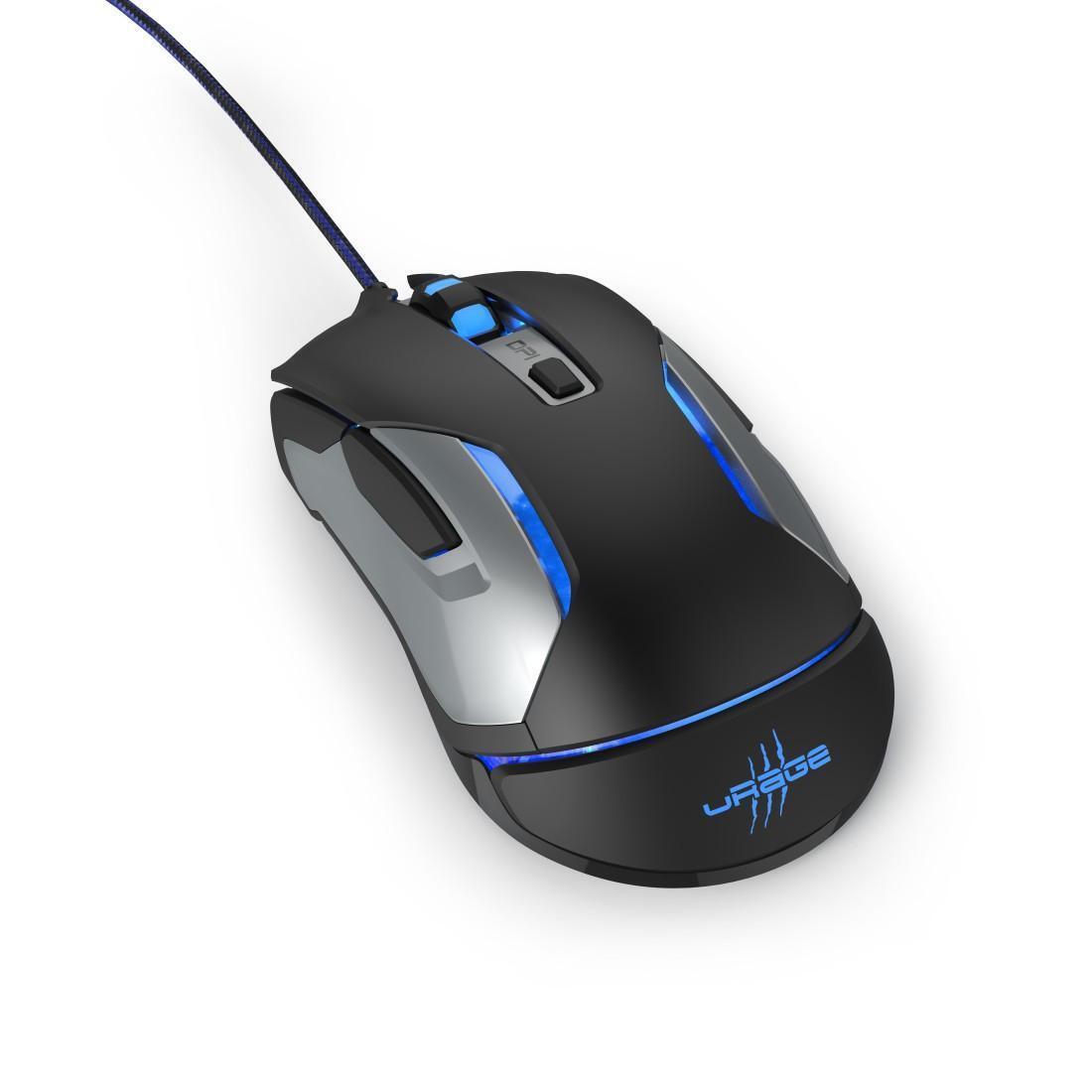 meine-technik URAGE PC Gaming Maus Reaper 320 LED RGB 10.000 dpi 6 Tasten USB schwarz NEU