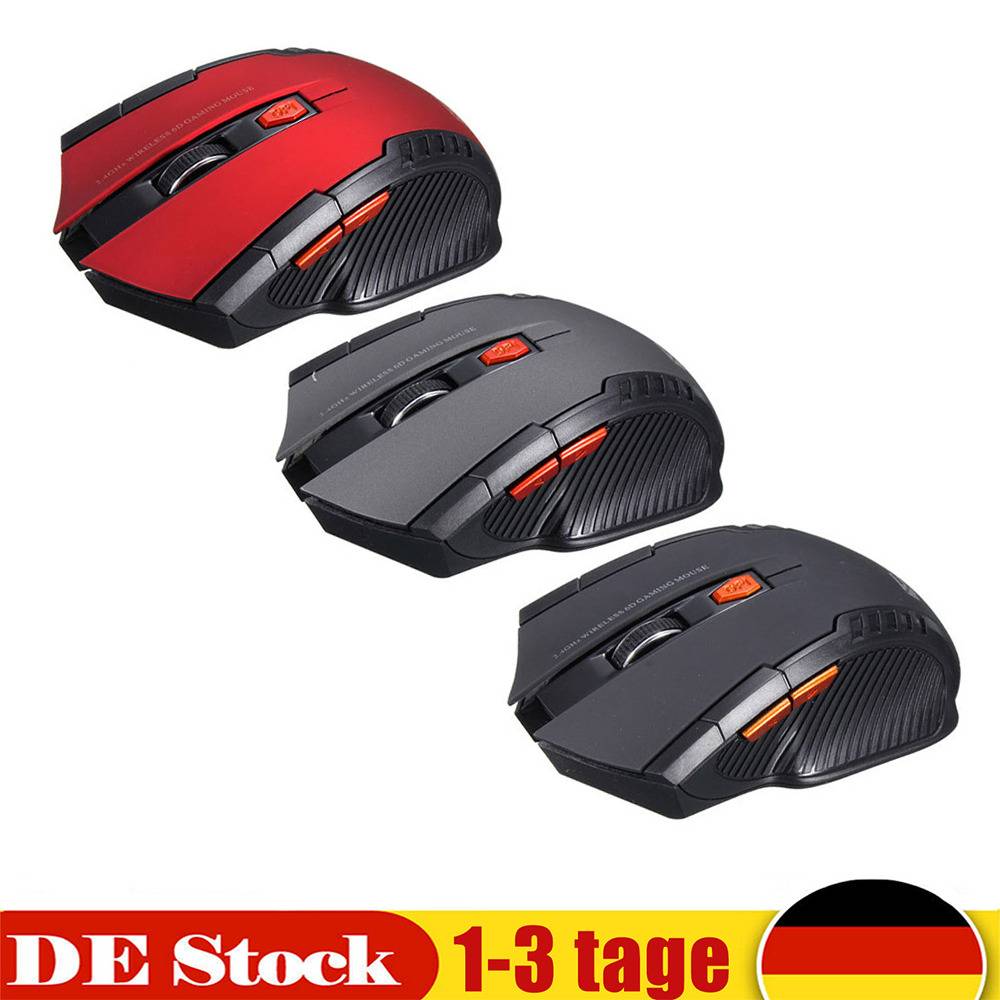 lanmlk-eu Gaming-Maus, kabellos, Gaming, USB-empfindlich, geeignet für PC/Laptop, Schwarz