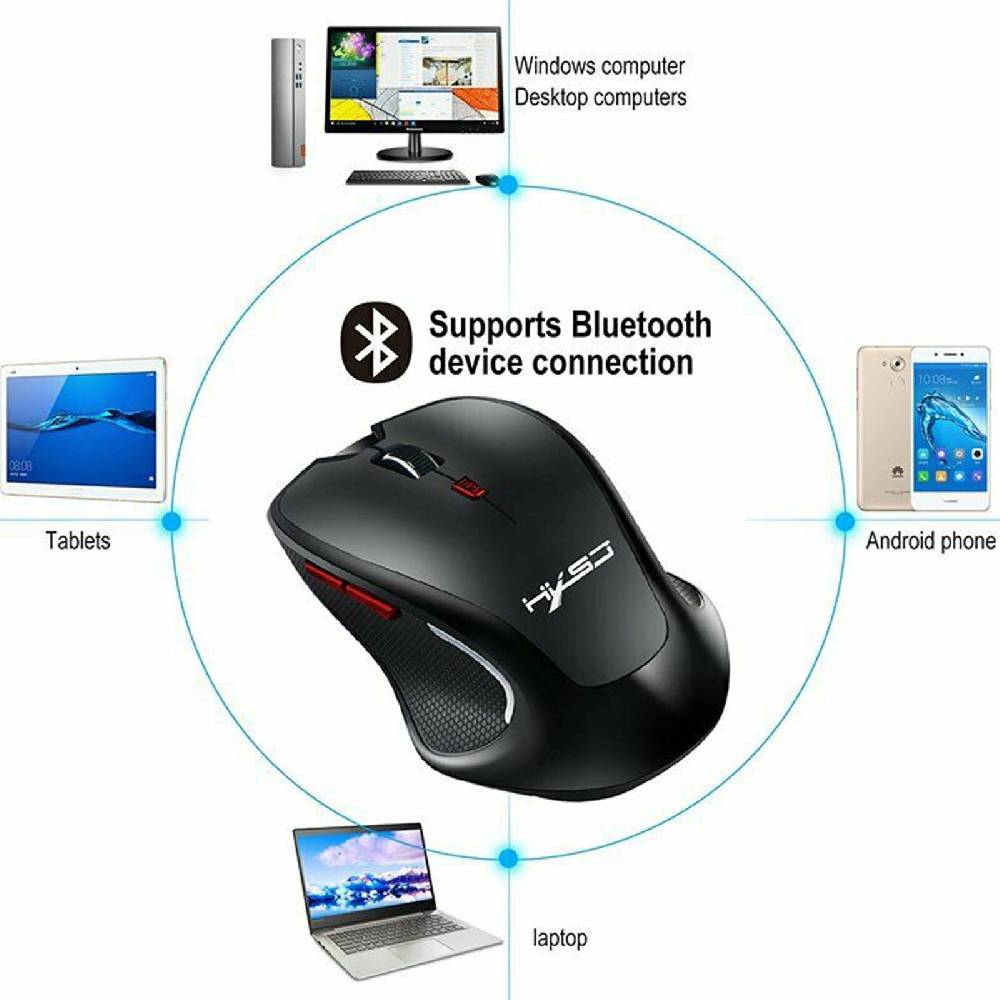buy2_fly Bluetooth Wireless Mouse Optische Mäuse für PC Mac Android OS Tablets Schwarz Riesige Ersparnisse