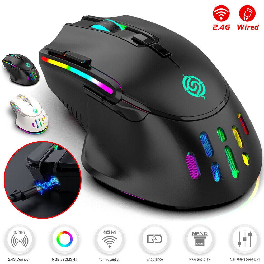 Egoods mall Gaming Maus LED USB Kabellose Farbwechsel Ergonomisch Optical Gamer Mouse PC Letzte 2 Tage