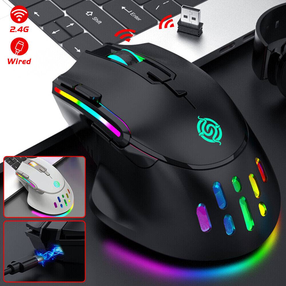 Egoods mall Gaming Maus LED USB Kabellose Farbwechsel Ergonomisch Optical Gamer Mouse PC Letzte 2 Tage