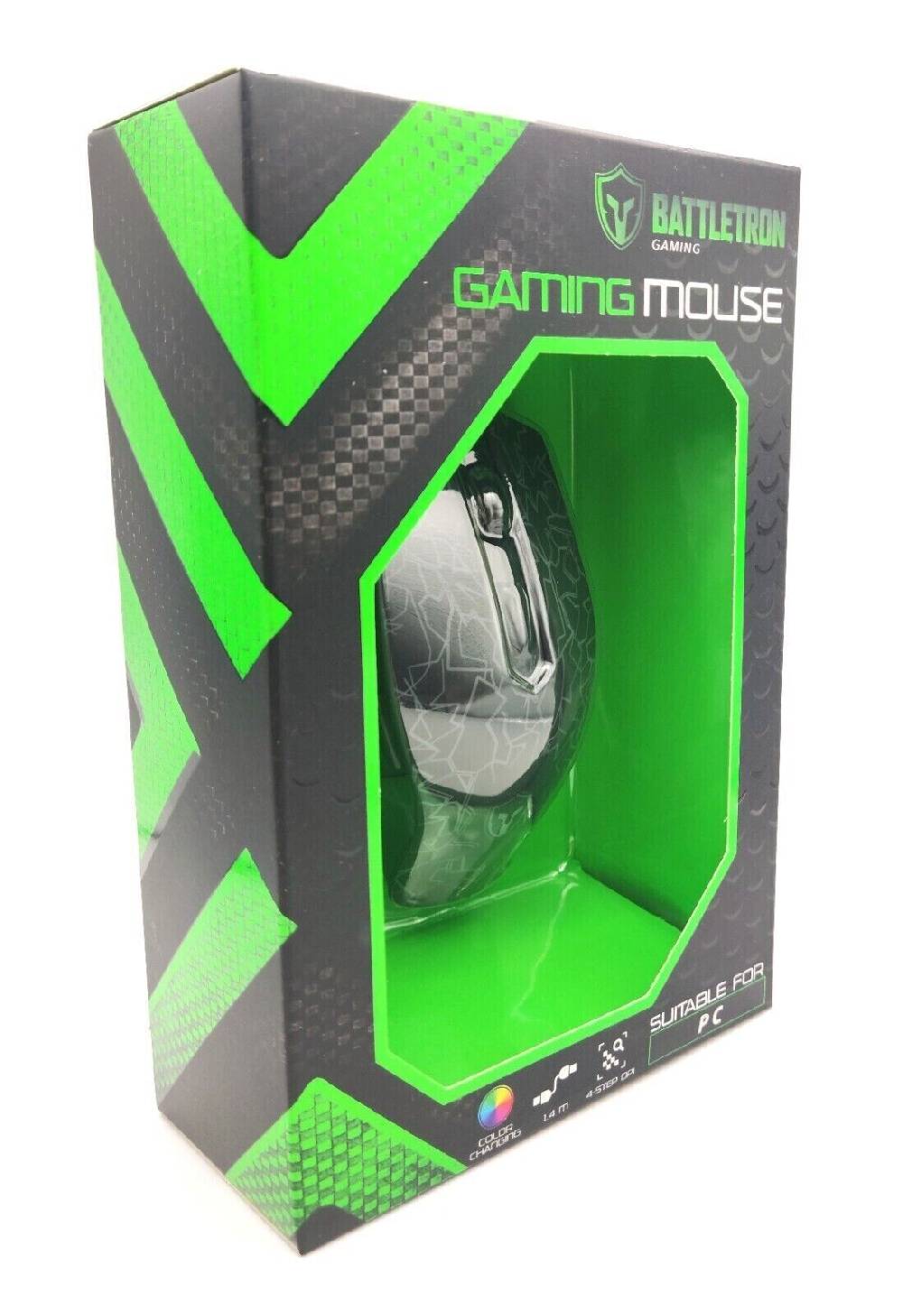 SlichShop Battletron Gaming Mouse LED PC Maus Switch 4 Stufen von 1000-3200 DPI Kabel 1,4m Bis zu 50% Rabatt
