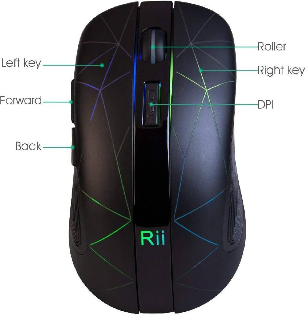 germaninteriorDE Rii Kabellose Maus, 2.4G Funkmaus PC Maus Laptop Maus Wireless Optische Maus zollfrei