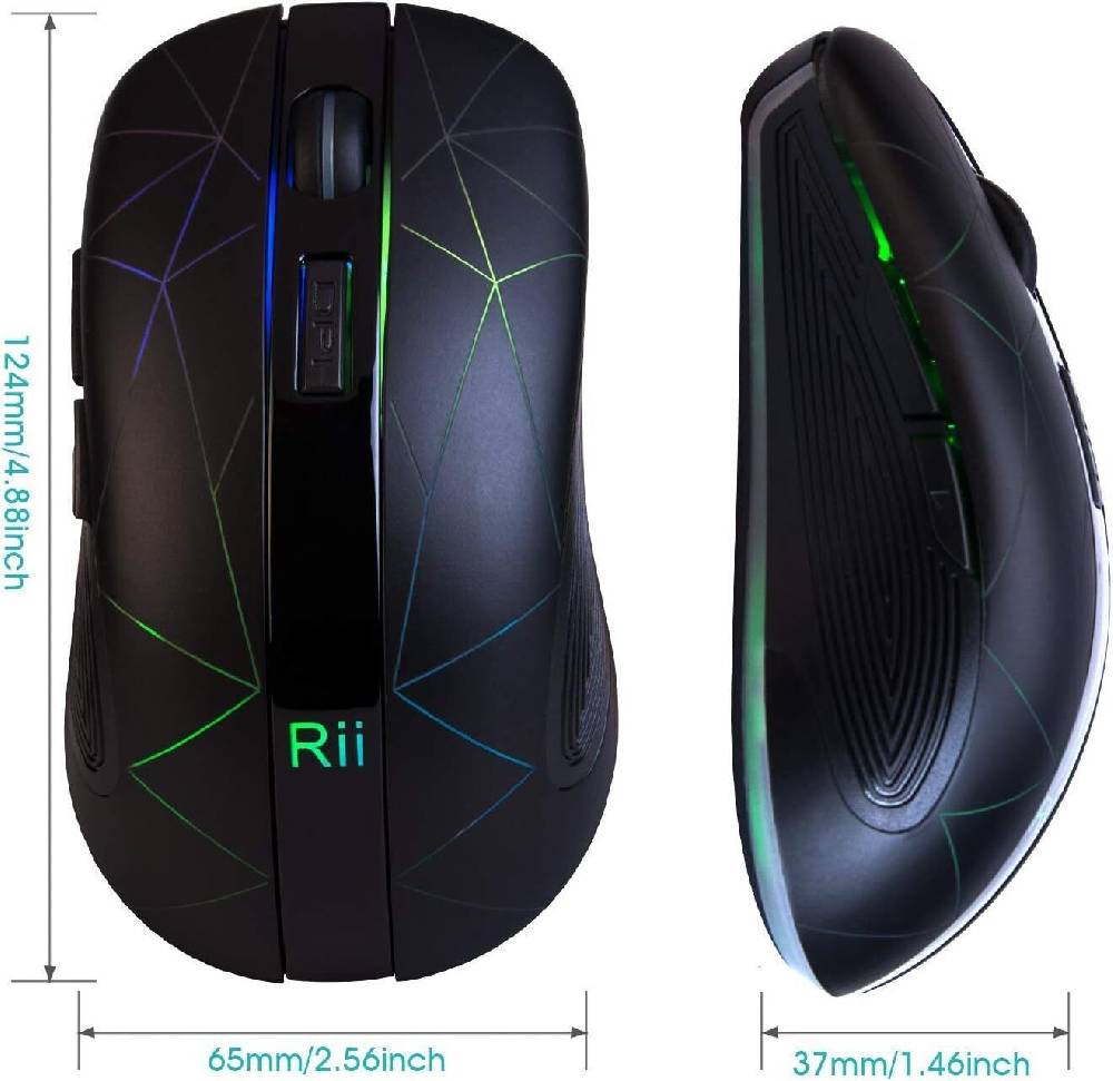germaninteriorDE Rii Kabellose Maus, 2.4G Funkmaus PC Maus Laptop Maus Wireless Optische Maus zollfrei