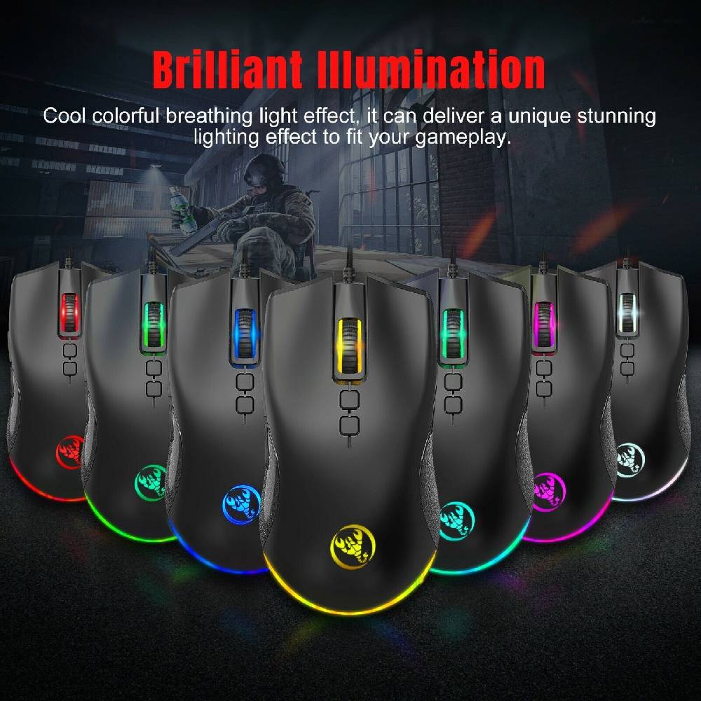 Pulsio Profesionelle Gaming USB Maus optisch LED für PC Computer Laptop Notebook DPI Angebote