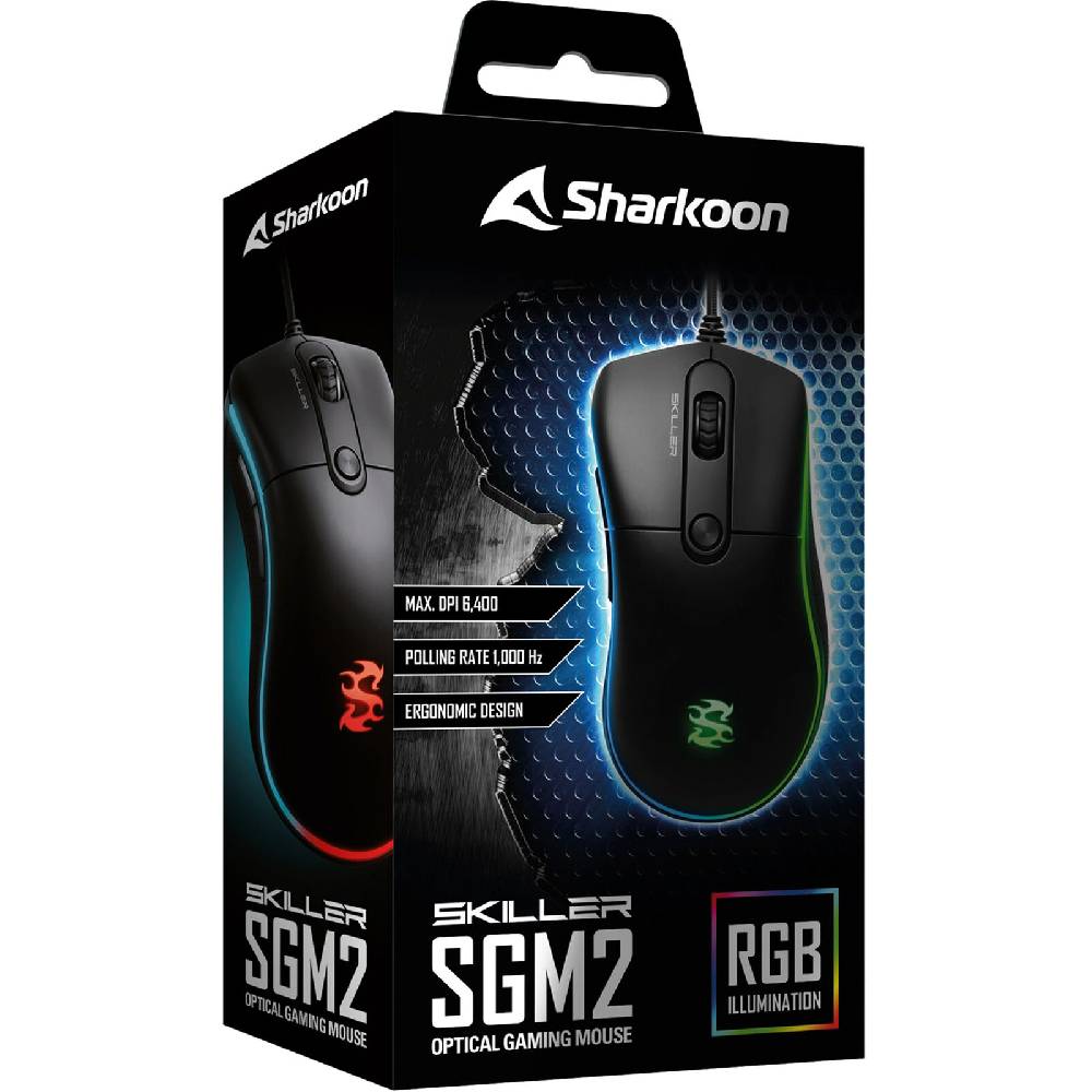 alternate.gmbh Sharkoon SKILLER SGM2, Gaming-Maus, optisch, 6400dpi, USB, 6 Tasten, schwarz Meist gekauft