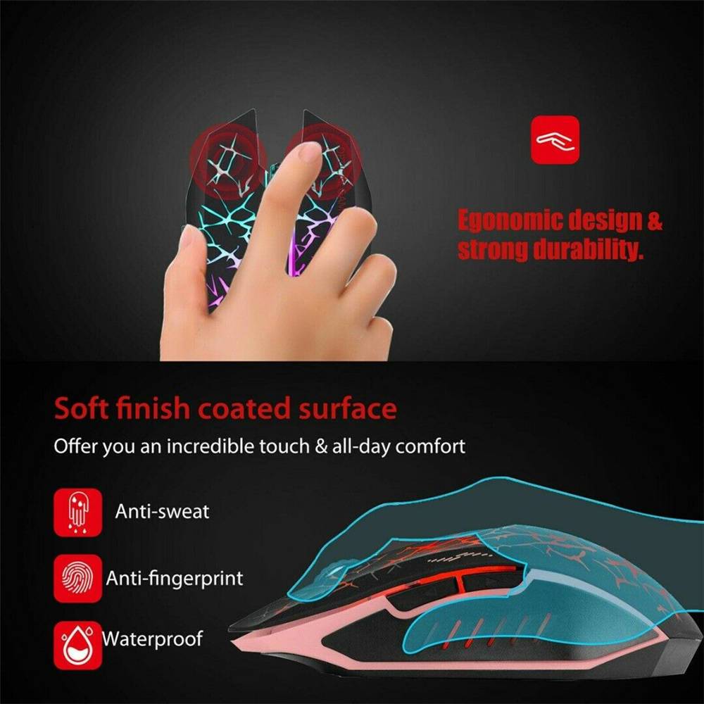 ctdedeal Wiederaufladbar Wireless USB Kabellos Maus Funk PC Gamer Mouse Laptop Notebook Sonderangebot