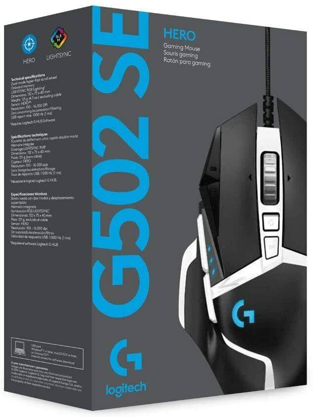 Spar King Online-Shop Logitech G502SE High Performance Gaming-Maus HERO 16000 DPI Optisch RGB PC Mac Günstig kaufen
